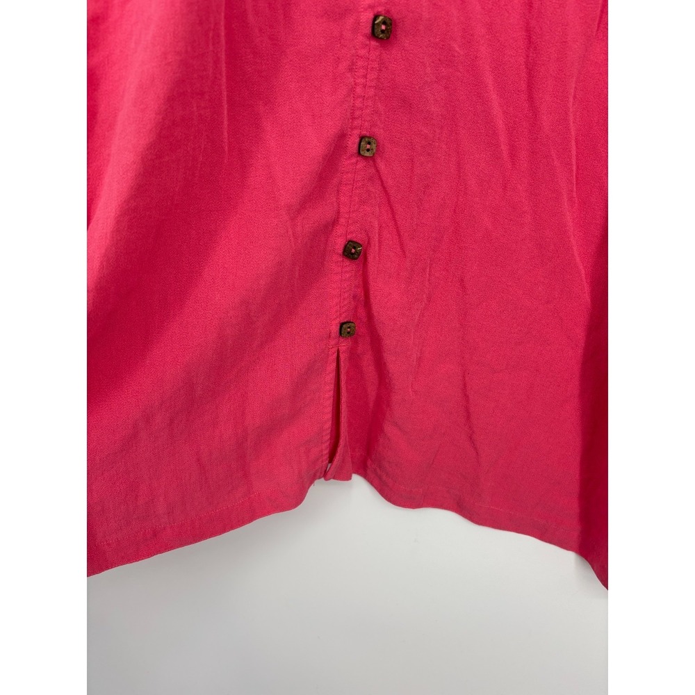 John Mark Blouse Plus 1X Pink Button Up Back Artsy Colorful - Picture 4 of 7